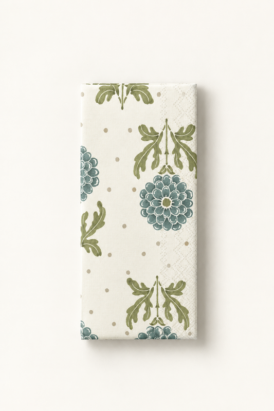 Simple Flower Blue Guest Towel 16pk