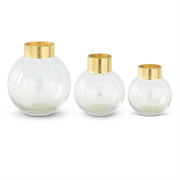 Glass Gold Splatter Vase
