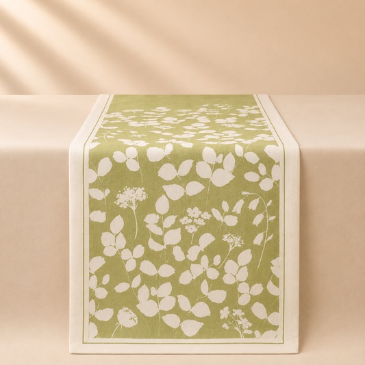 Fleur de Lin Green 90” Runner