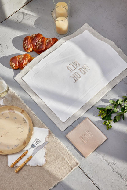 White Linen Bloom Challah Covers