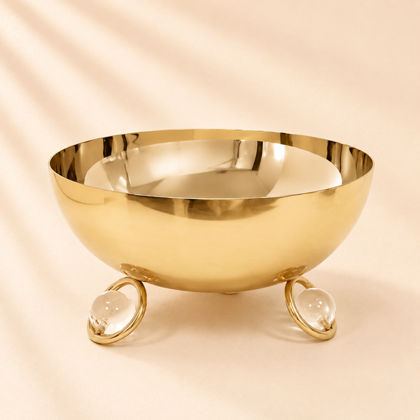 Gold/Silver Bowl with Clear Ball Legs