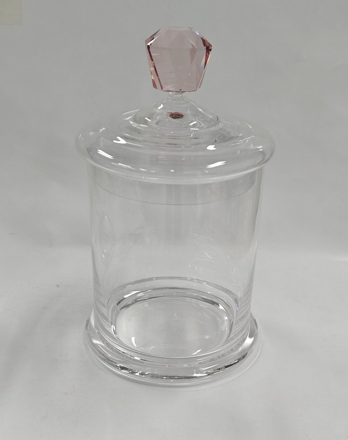 Glass Canister with Pink Diamond Handle