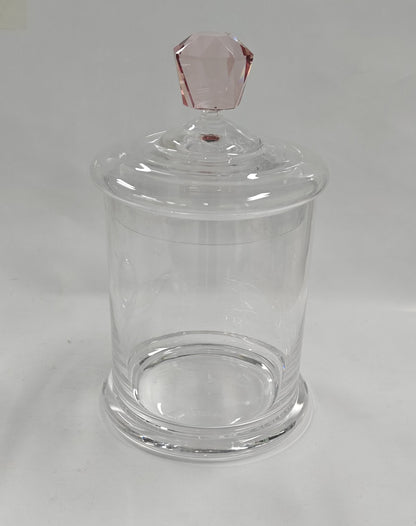 Glass Canister with Pink Diamond Handle