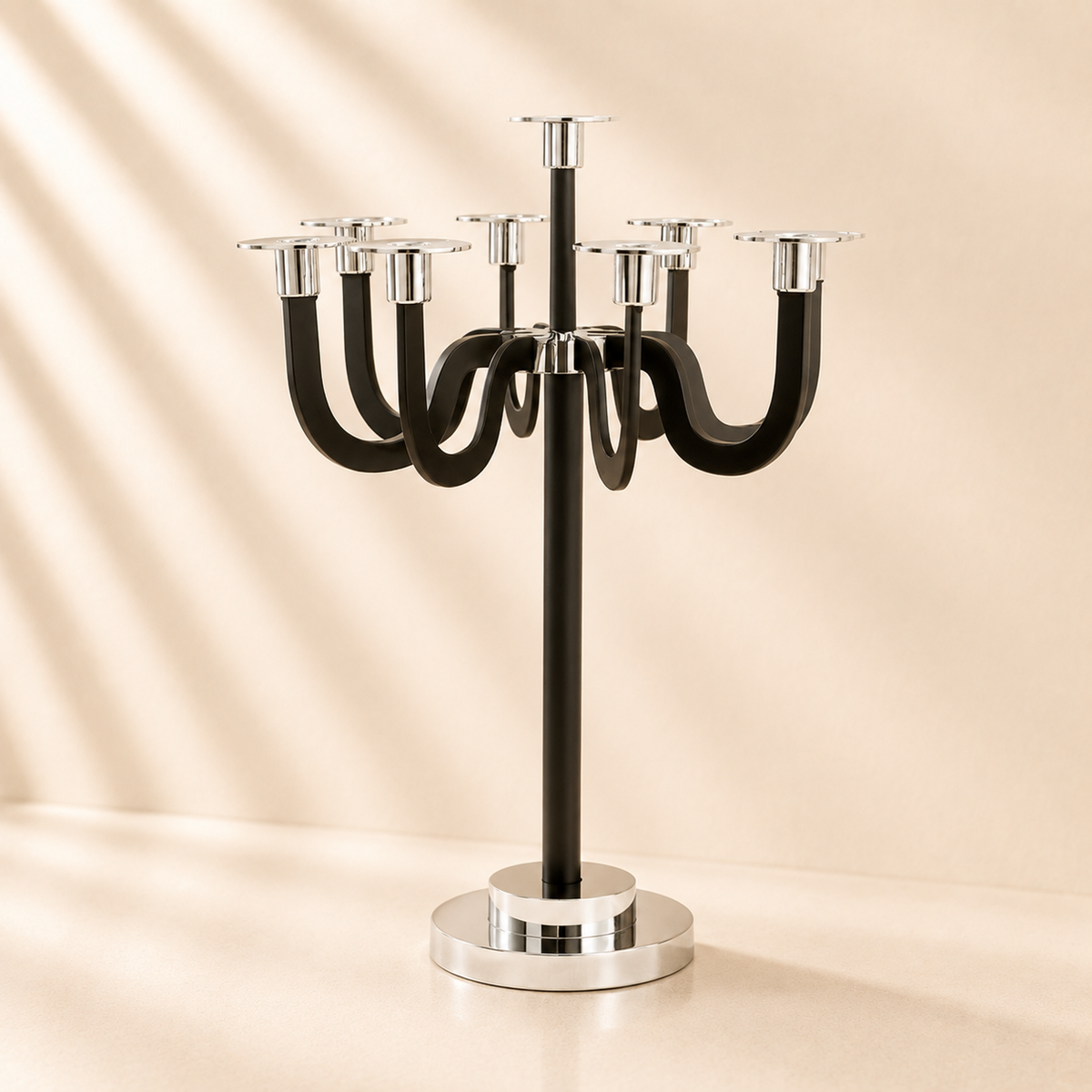 Leah Removable Arm Candelabra Black/Silver