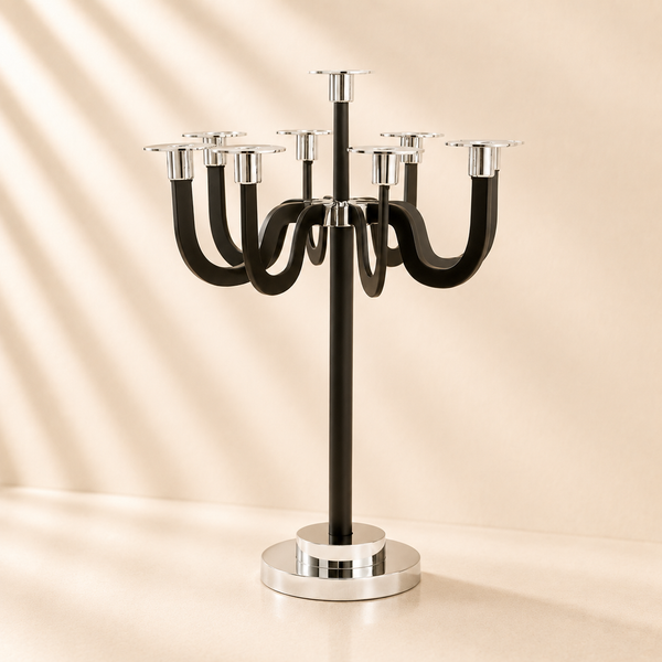 Leah Removable Arm Candelabra Black/Silver