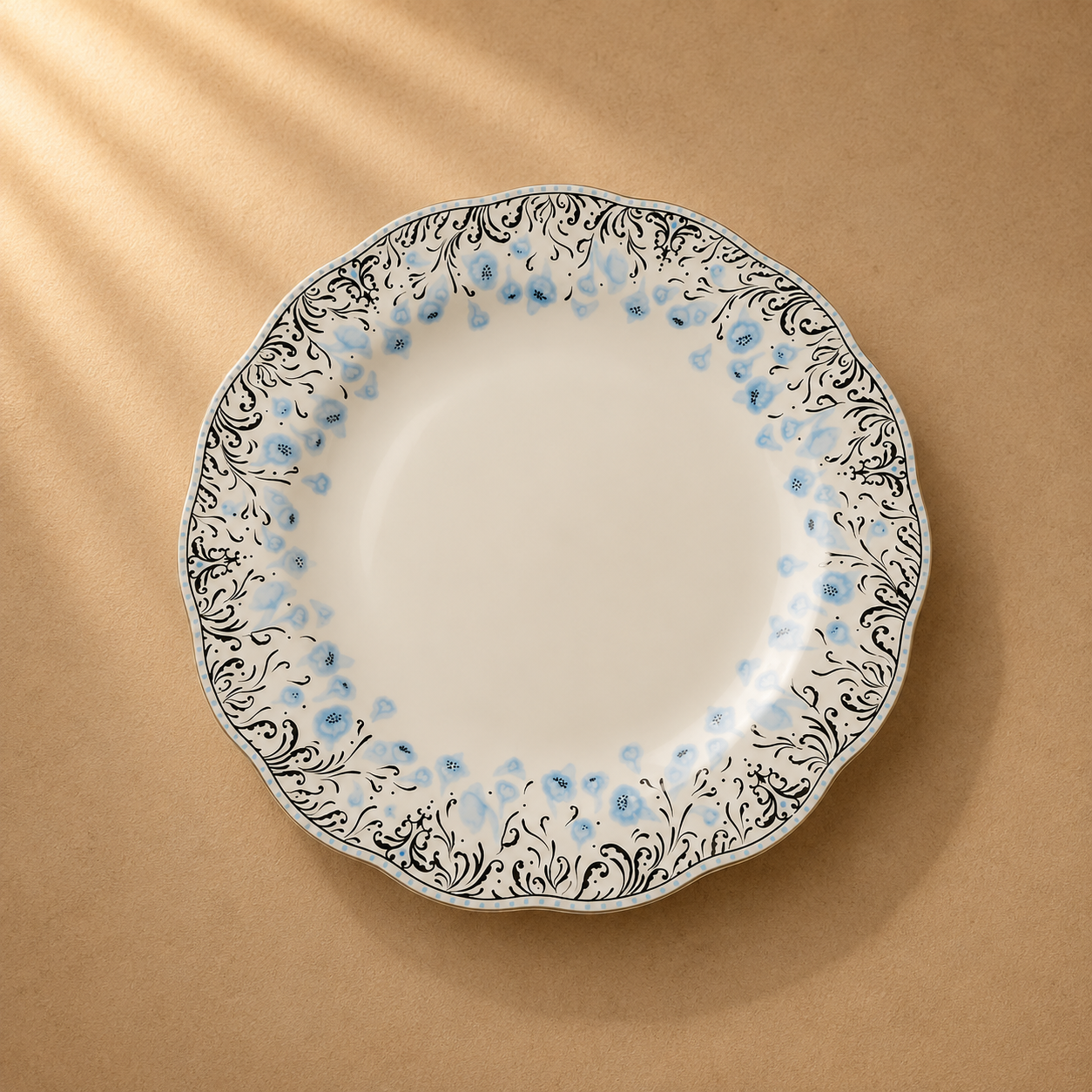 Clove Charger Gold & Blue Accent