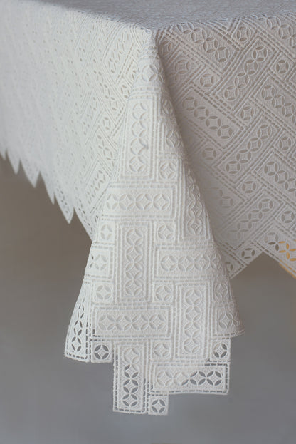 Chambray White Tablecloth
