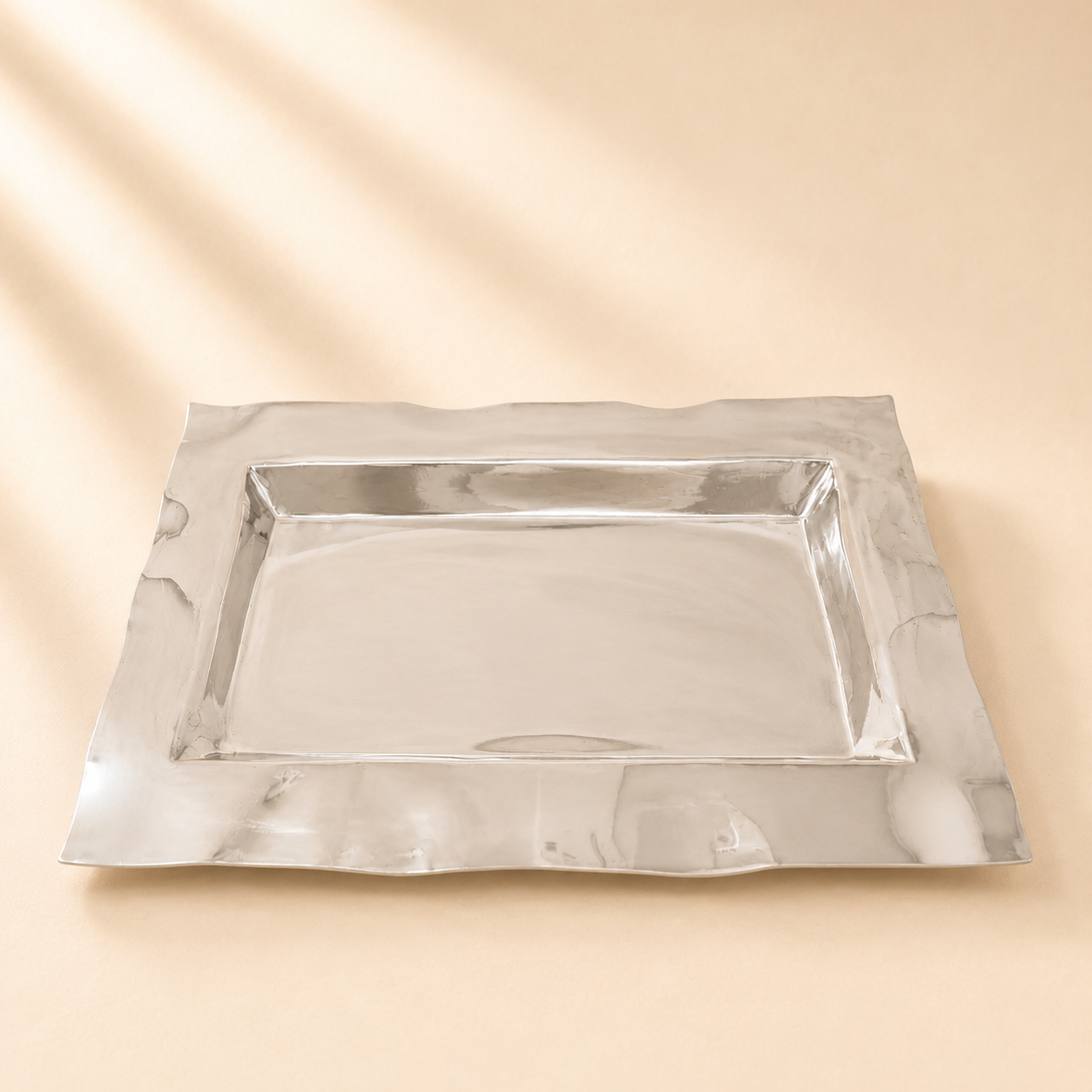 Stainless Steel Tray with Wavy Edge 17.75 x 11.75