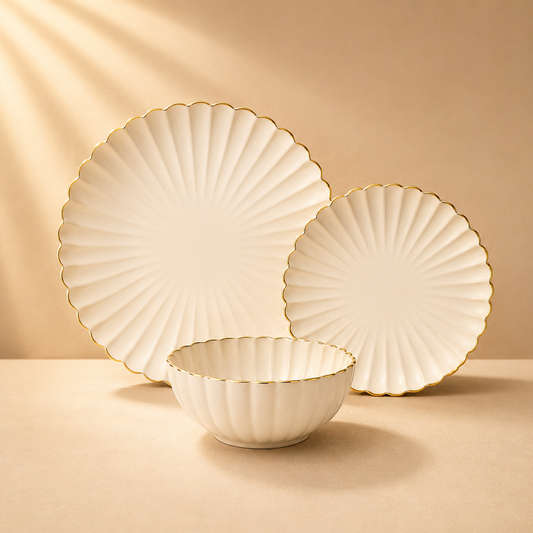 Atlantic Cream Dinnerware Set 12pc Service for 4
