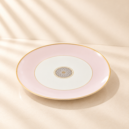 Gold and Pink Scallop Charger