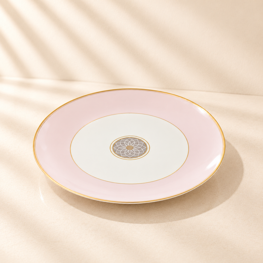 Gold and Pink Scallop Charger