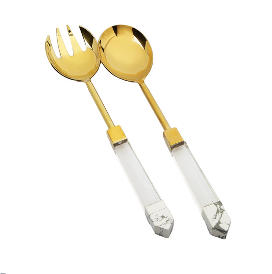 Gold Salad Server-Dust Acrylic