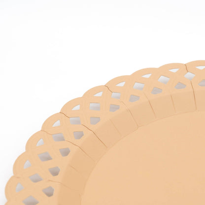 Light Brown Basketweave Dinner Plates 8pk