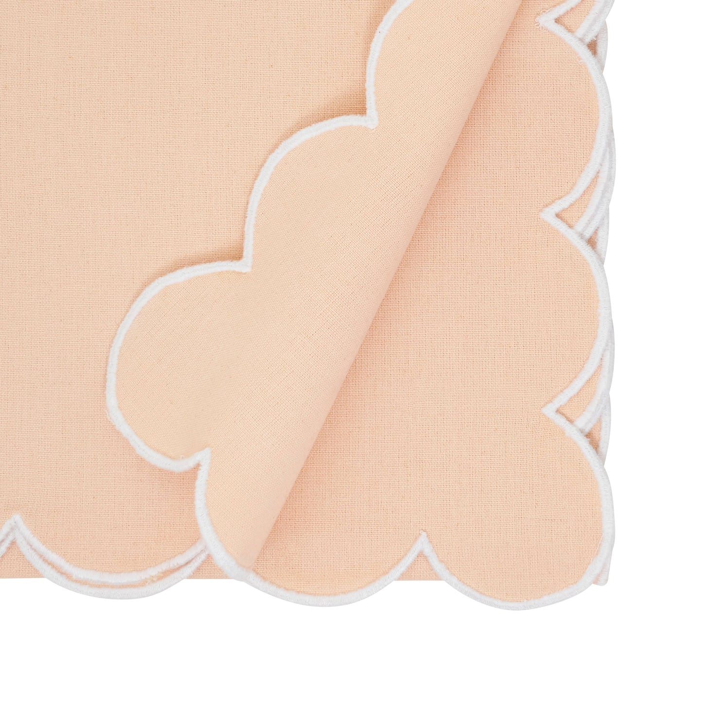 Cotton Scalloped Table Runner: Pink / 16"x72"