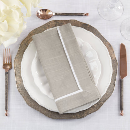 Classic Pleated Design Napkin: Grey 20" Set of 4