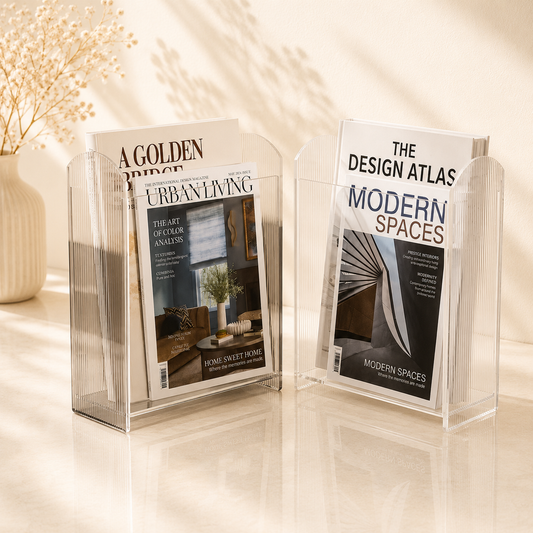 Acrylic Ribbed Magazine Holder