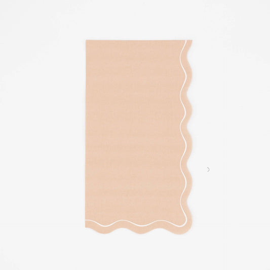Light Brown Scallop Guest Towels 16pk
