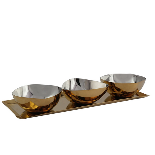 Auburn 2-Tone Bowls W/Tray