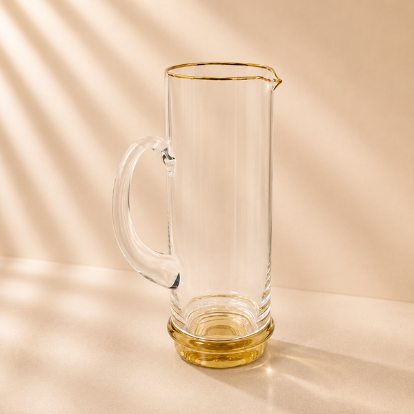 Glass Gold Base & Rim Pitcher