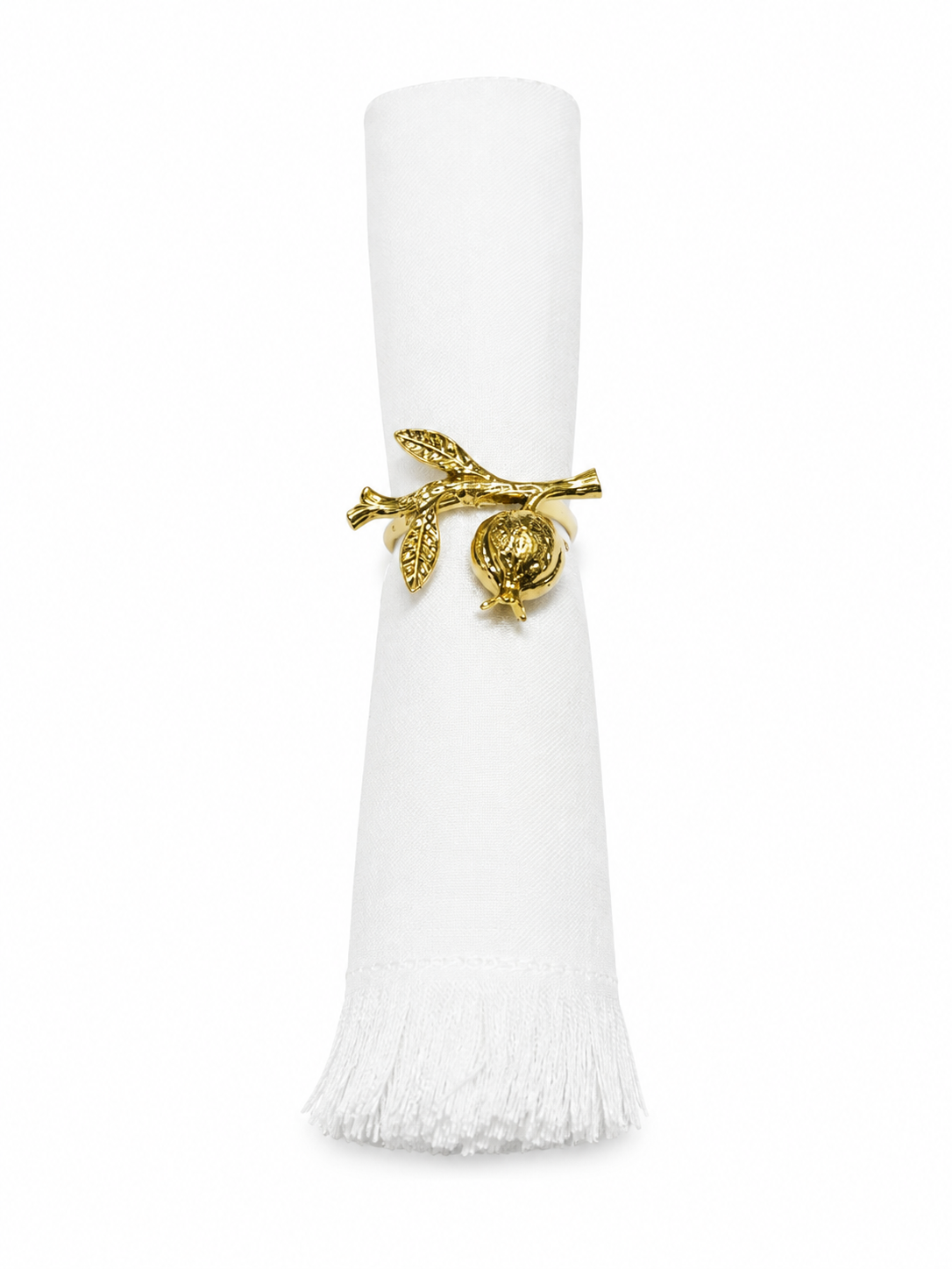 Pomegranate Napkin Rings Gold Set of 6