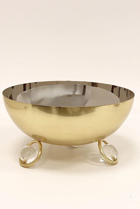 Gold/Silver Bowl with Clear Ball Legs