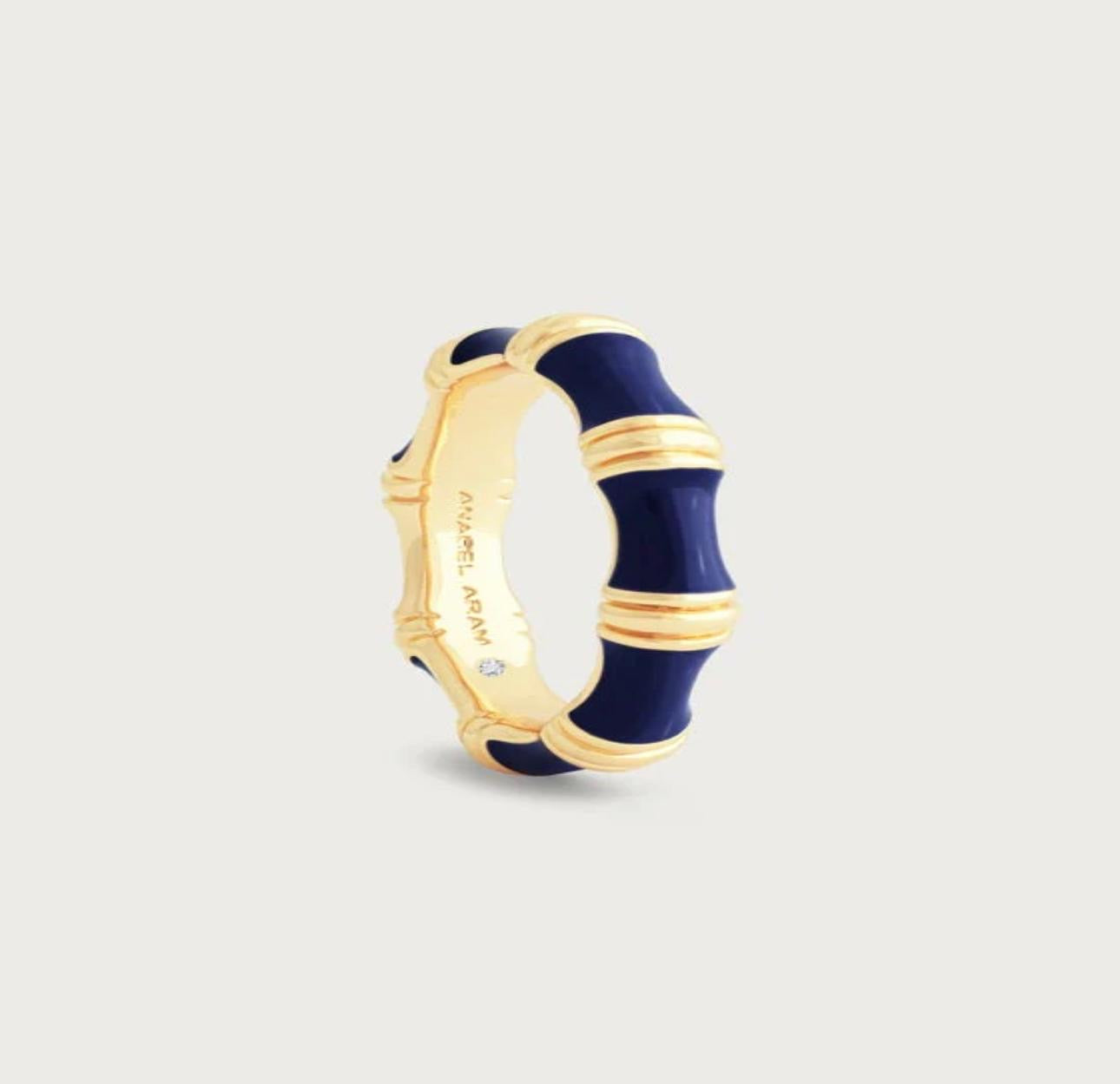 Bamboo Enameled Ring