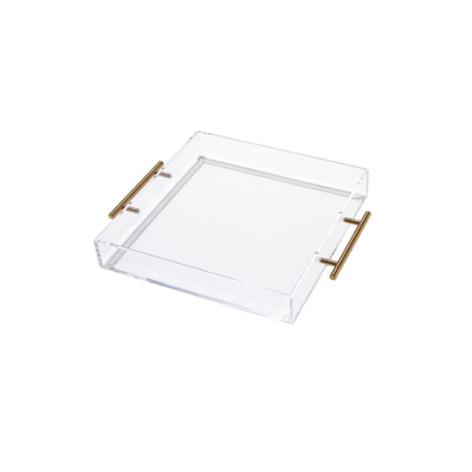 Acrylic Tray Gold Handle 12”x12”