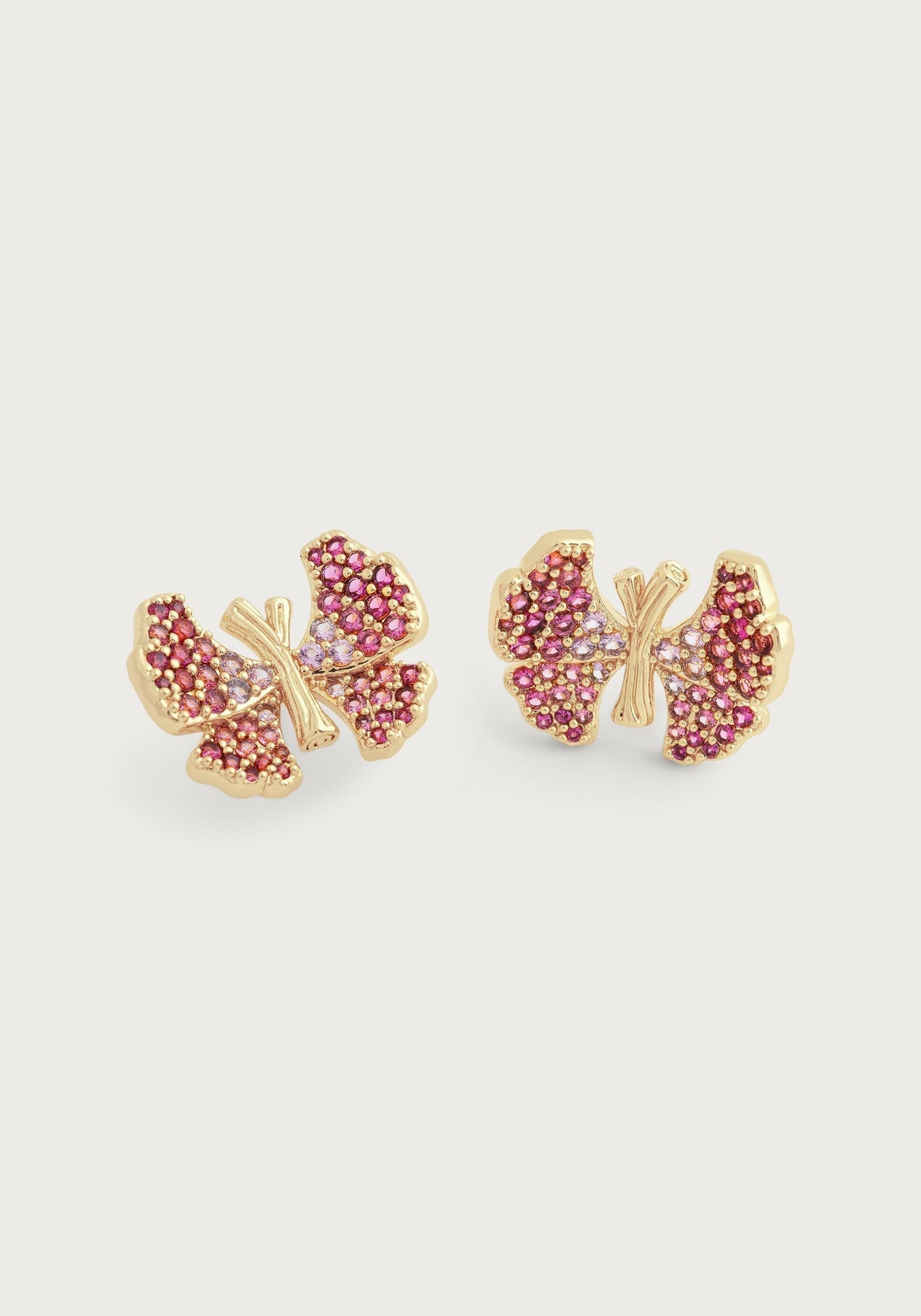 Butterfly Pink Pave Stud Earring