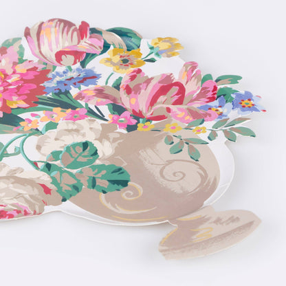 Rococo Floral Vase Plates 8pk