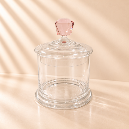 Glass Canister with Pink Diamond Handle