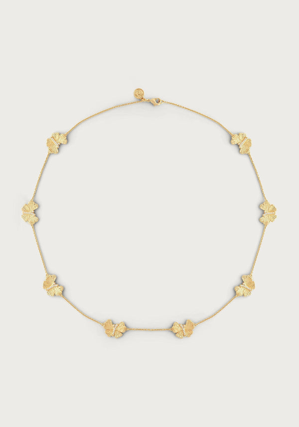 Butterfly Station Gold Necklace