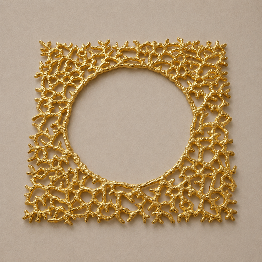 Gold Square Coral Charger Set of 2