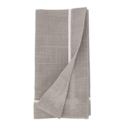 Classic Pleated Design Napkin: Grey 20" Set of 4