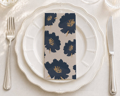 Ellington Navy - Printed Guest Towel 16pk
