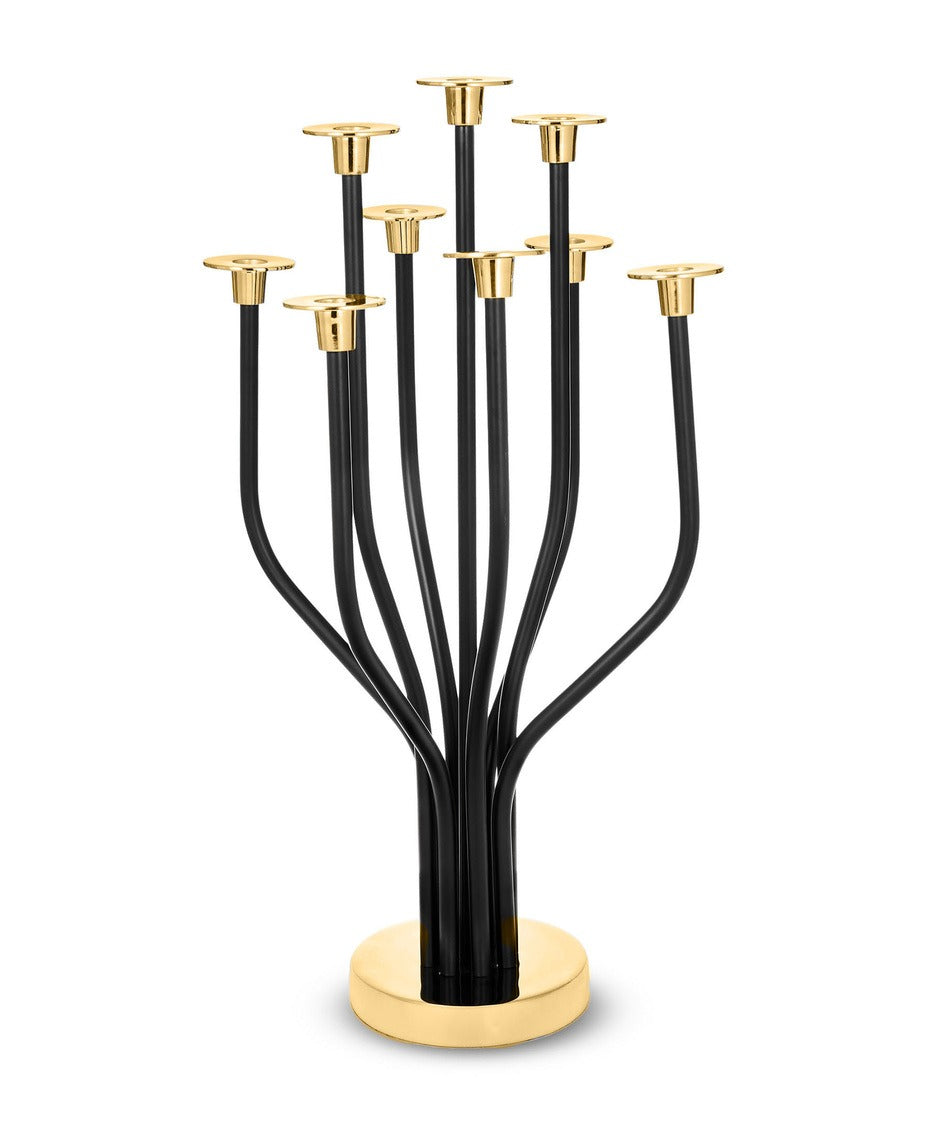 9 Lite Tree Candelabra BLK/Gold