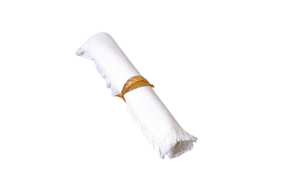 Gold Leaf Napkin Ring Set of 6