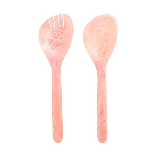 Blush Resin Salad Servers