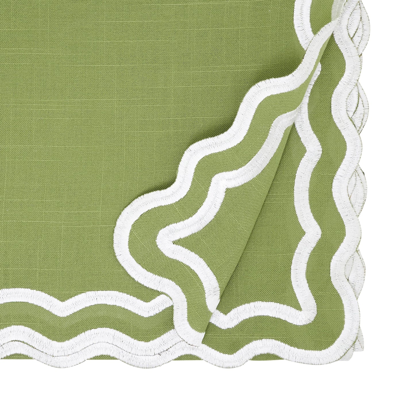 Scalloped Border Table Runner: Taupe / 16"x72"
