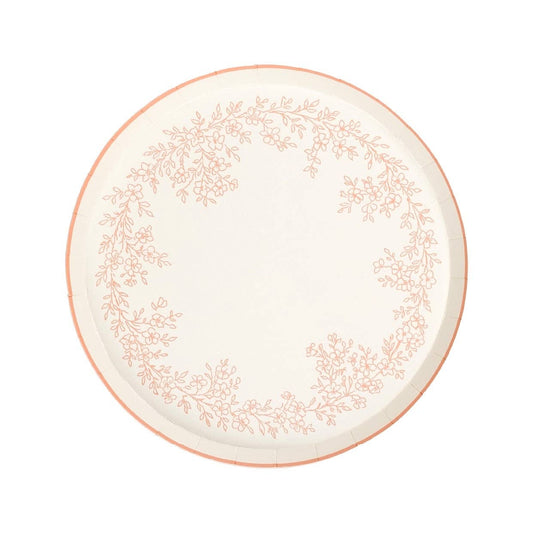 Floral Elegance Pink Dessert Plates 8pk