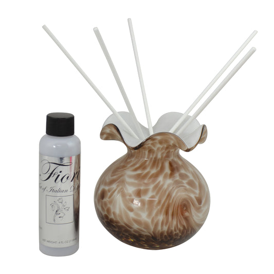 Brown and White Specs Glass Diffuser