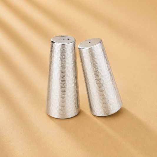 Silver Hammered Salt & Pepper