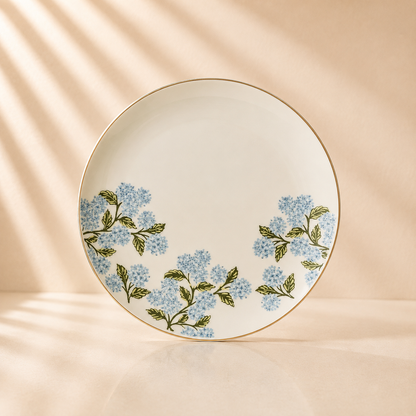 Blue Hydrangea Gold Rim Salad Plate 8” Set of 4