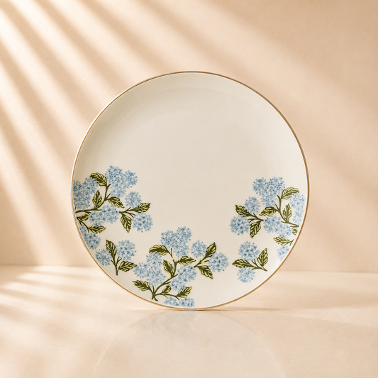 Blue Hydrangea Gold Rim Salad Plate 8” Set of 4