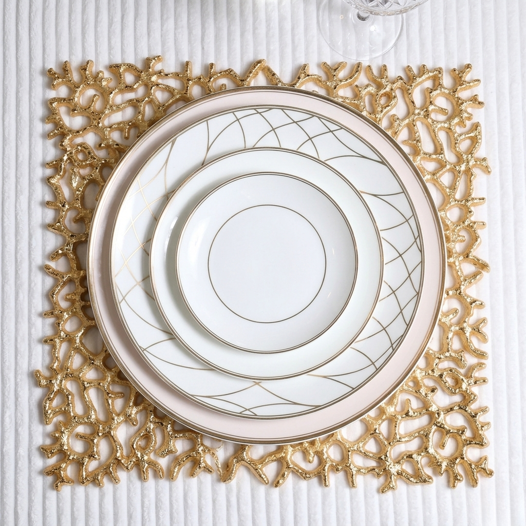 Lisbon White Ribbed Velvet Tablecloth