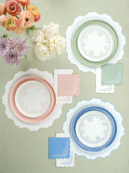 Floral Elegance Sage Beverage Napkins 16pk