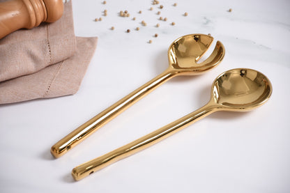 Madera Gold Salad Server Set