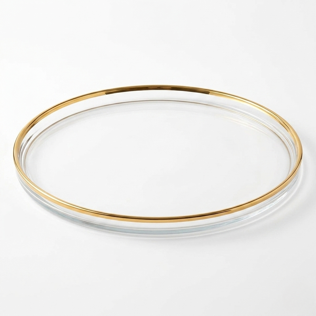 Glass Chargers with Gold Rim