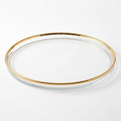 Glass Chargers with Gold Rim