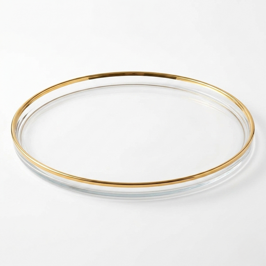Glass Chargers with Gold Rim