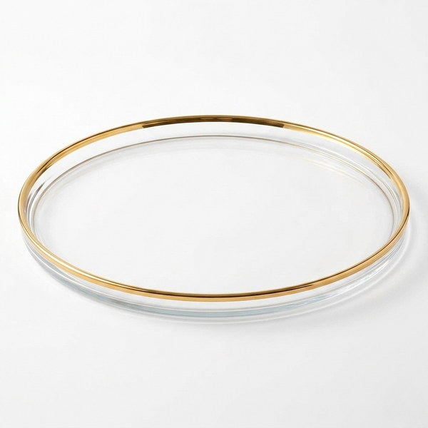 Glass Chargers with Gold Rim